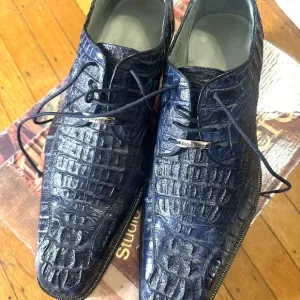 Belvedere Blue Crocodile Leather Men's Shoes