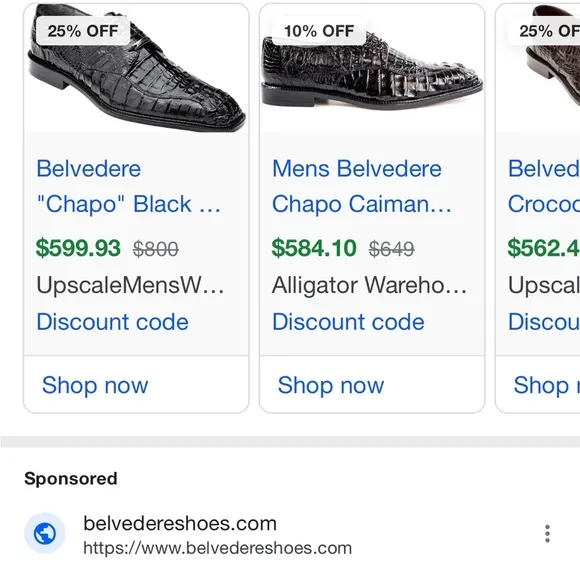 Belvedere Blue Crocodile Leather Men's Shoes