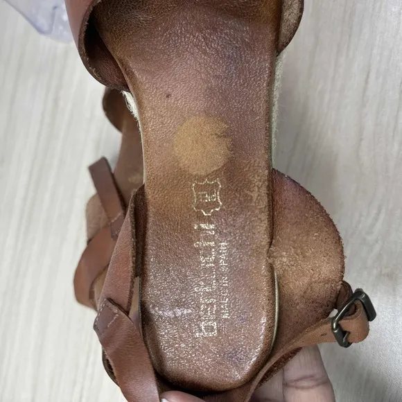Bertuchi Shoes Womens‎ EU 39 Brown Ankle Strap Espadrille Wedge Boho Sandals