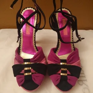 BETSEY JOHNSON Pink Purple Black Platform Sandals