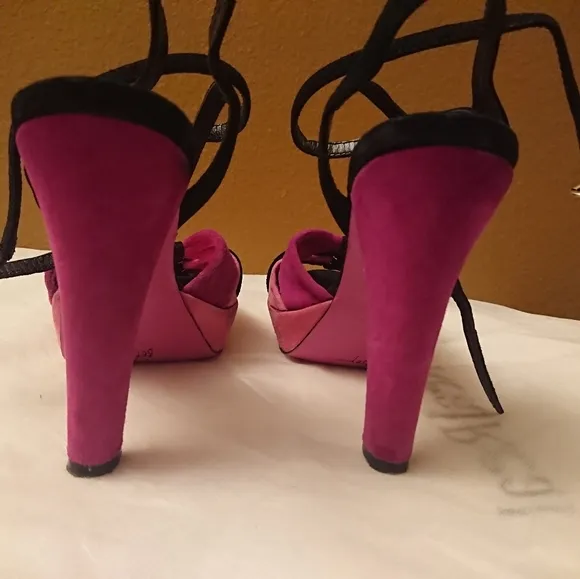 BETSEY JOHNSON Pink Purple Black Platform Sandals