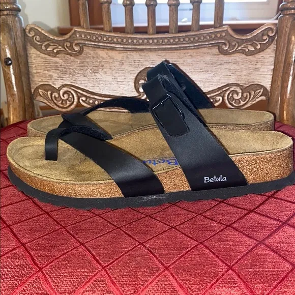 Betula Licensed By Birkenstock Soft Leather Black Sandals