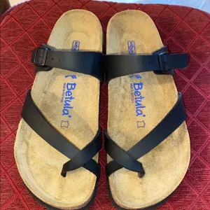 Betula Licensed By Birkenstock Soft Leather Black Sandals
