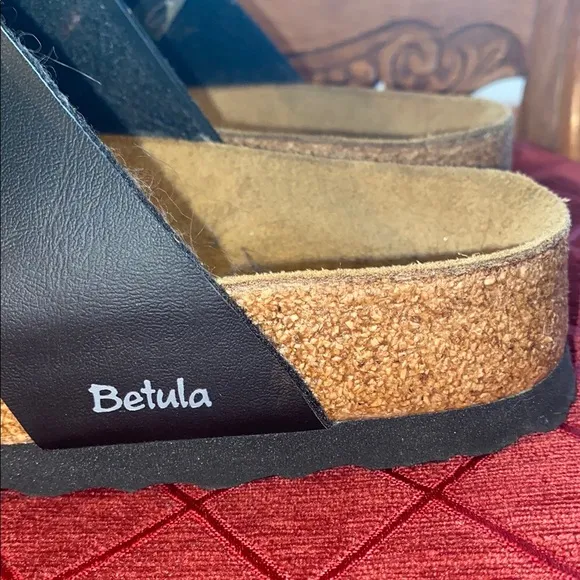 Betula Licensed By Birkenstock Soft Leather Black Sandals