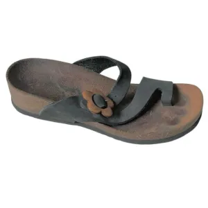 BIONATURA by BOS &amp; CO. Cork Wedge Sandal Shoes Wooden Flower Buckle 37