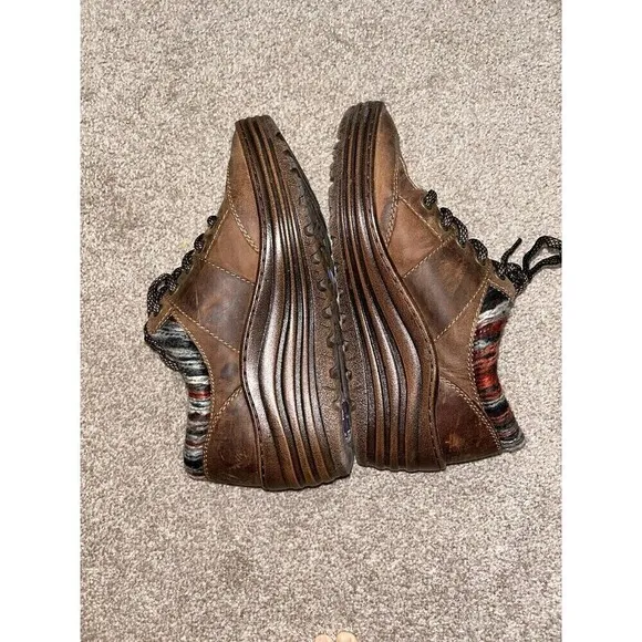 Bionica Womens Gervais Wedge Leather Brown Women Oxford Shoes Sneakers 8M