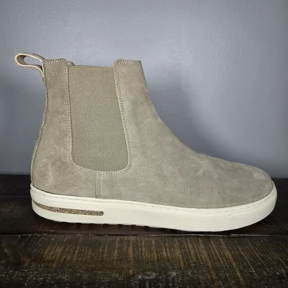 Birkenstock Bend Chelsea Womens Size 10 Narrow Suede Boots Taupe Gray White