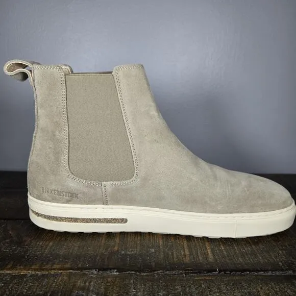 Birkenstock Bend Chelsea Womens Size 10 Narrow Suede Boots Taupe Gray White