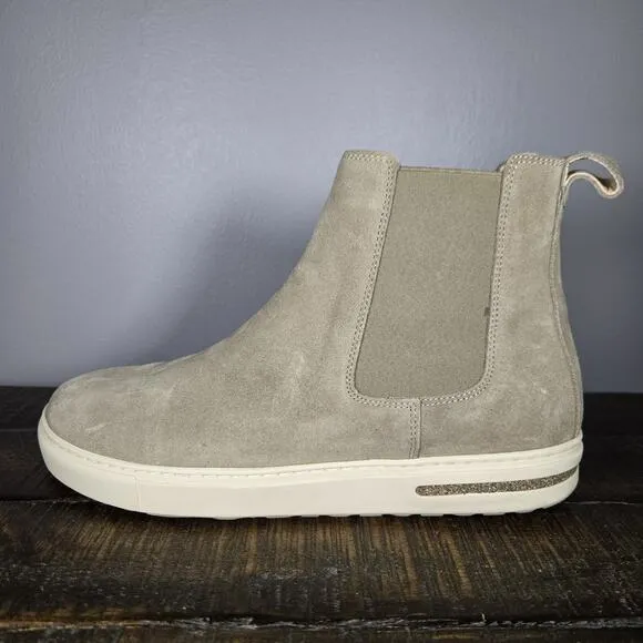 Birkenstock Bend Chelsea Womens Size 10 Narrow Suede Boots Taupe Gray White