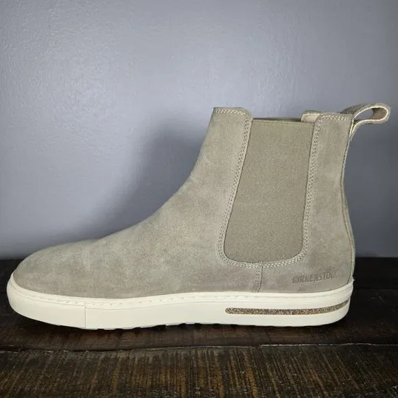 Birkenstock Bend Chelsea Womens Size 10 Narrow Suede Boots Taupe Gray White