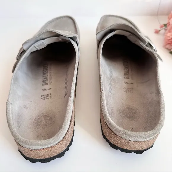 BIRKENSTOCK Buckley Stone Coin Suede Buckle Strap Unisex Mule Clogs