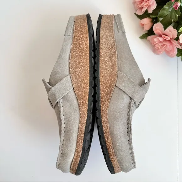 BIRKENSTOCK Buckley Stone Coin Suede Buckle Strap Unisex Mule Clogs