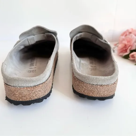 BIRKENSTOCK Buckley Stone Coin Suede Buckle Strap Unisex Mule Clogs