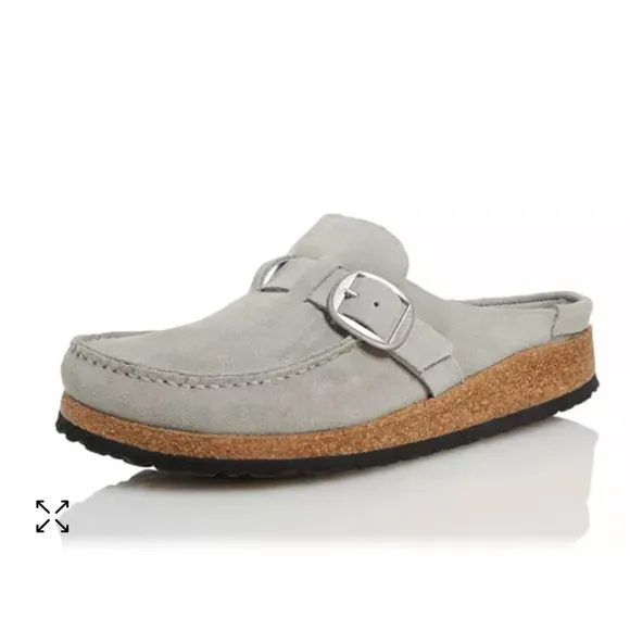 BIRKENSTOCK Buckley Stone Coin Suede Buckle Strap Unisex Mule Clogs
