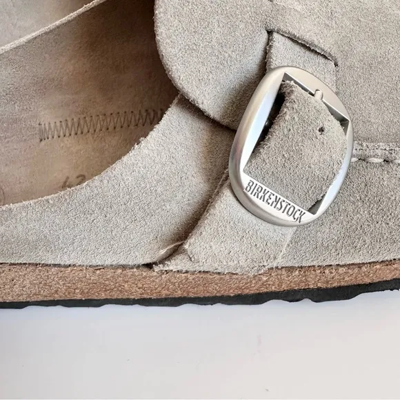 BIRKENSTOCK Buckley Stone Coin Suede Buckle Strap Unisex Mule Clogs