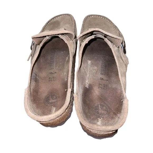 Birkenstock Buckley Suede Shoes SIZE 37 Women’s US 6-7 Color Gray Taupe