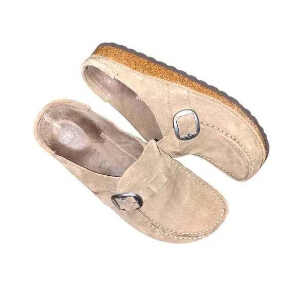 Birkenstock Buckley Suede Shoes SIZE 37 Women’s US 6-7 Color Gray Taupe