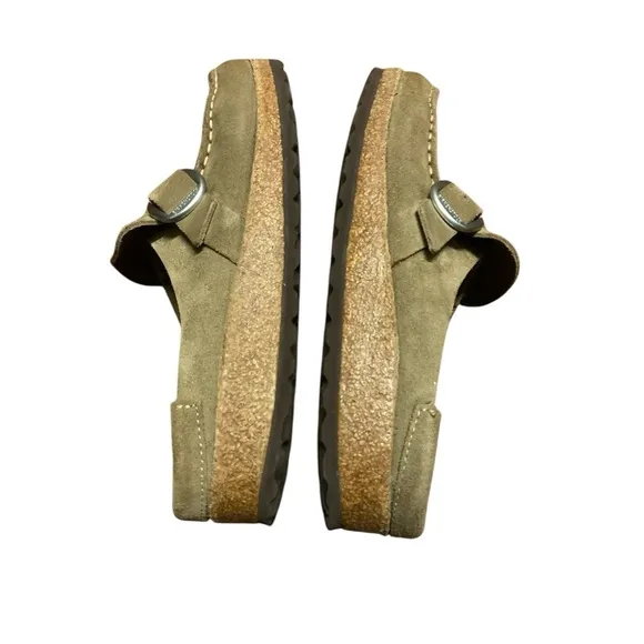 Birkenstock Buckley Suede Shoes SIZE 37 Women’s US 6-7 Color Gray Taupe