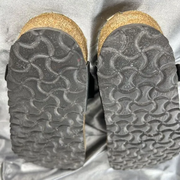 Birkenstock Gizeh Birko Flor Women's 8.5 Thong Sandals Black Slip On Shoes EU 39