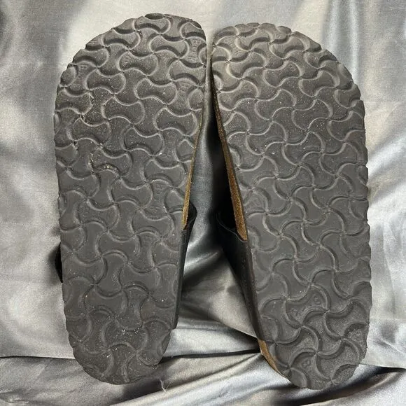 Birkenstock Gizeh Birko Flor Women's 8.5 Thong Sandals Black Slip On Shoes EU 39