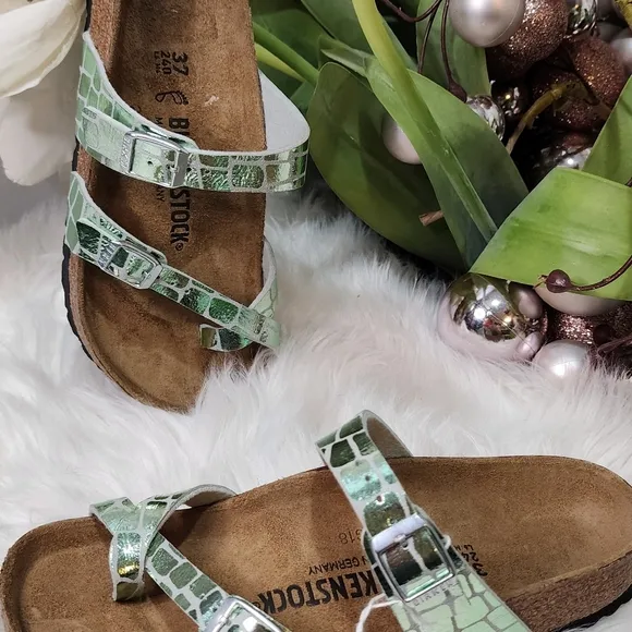 BIRKENSTOCK Mayari 1023906 Gator Gleam Mineral Normal Width size6 New