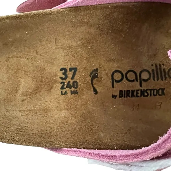 Birkenstock Papillio Arizona Chunky Suede Sandals Candy Pink Size 37 EU NEW
