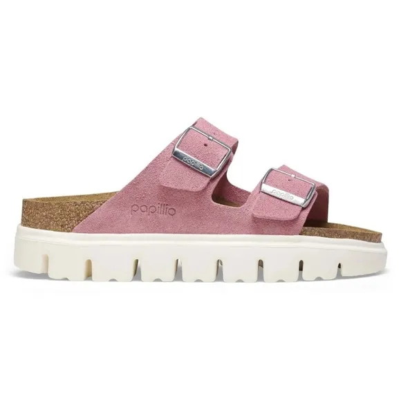 Birkenstock Papillio Arizona Chunky Suede Sandals Candy Pink Size 37 EU NEW