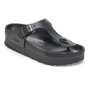 Birkenstock Papillio Gizeh Flex Black Leather Platform Sandals Size 9 NWT