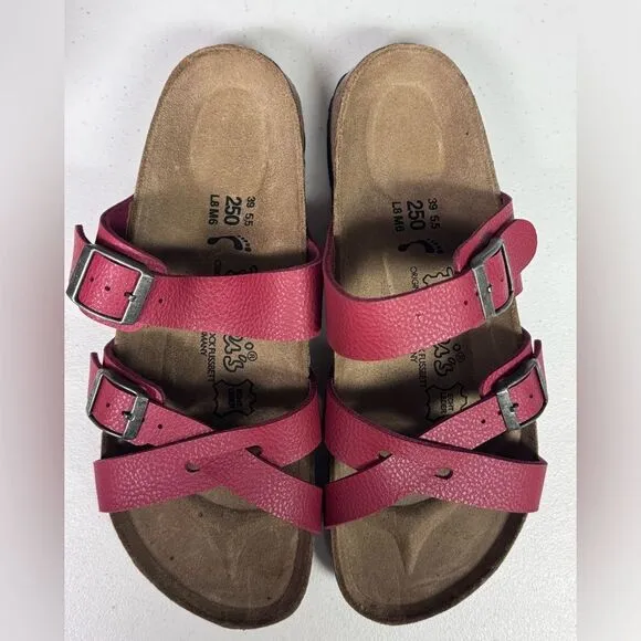 Birkenstocks NEW  Birkis Nepal sandal shoes size 8 8.5 9 red leather women’s 39