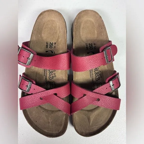 Birkenstocks NEW  Birkis Nepal sandal shoes size 8 8.5 9 red leather women’s 39