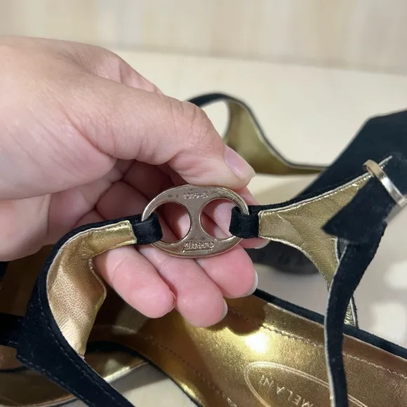 Black and Gold Women's Shoes 8 1/2