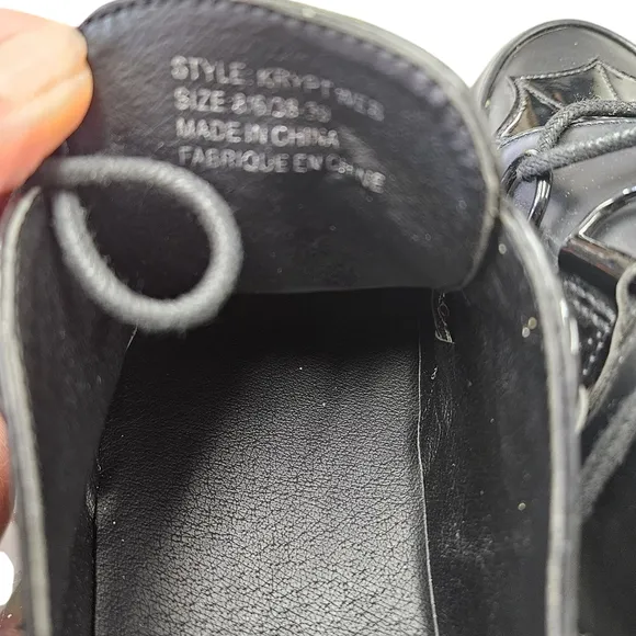 Black Creeper Shoes with Spider Web Design