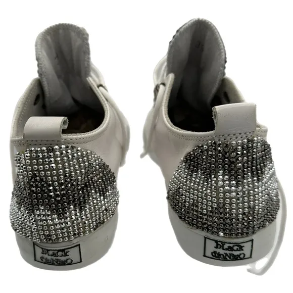 Black Dioniso Women’s White Leather Sneakers-Size 39 EU