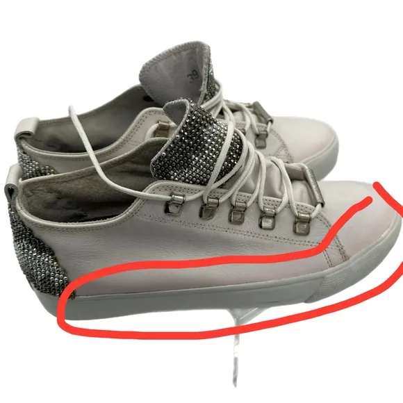 Black Dioniso Women’s White Leather Sneakers-Size 39 EU