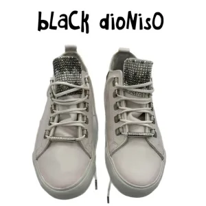Black Dioniso Women’s White Leather Sneakers-Size 39 EU