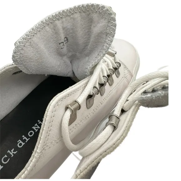 Black Dioniso Women’s White Leather Sneakers-Size 39 EU