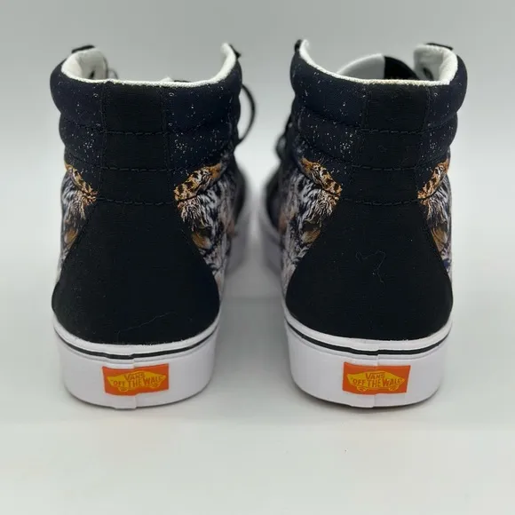 Black High-Top Sneakers with Tiger Design