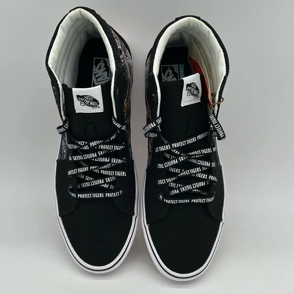 Black High-Top Sneakers with Tiger Design