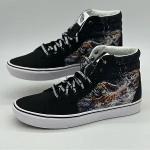 Black High-Top Sneakers with Tiger Design