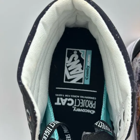 Black High-Top Sneakers with Tiger Design
