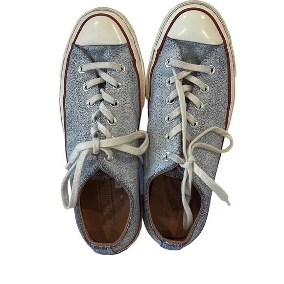Blue crackle leather converse Sz.7 men’s 9 women’s
