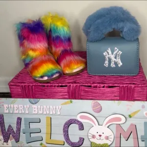 Blue purse -Easter basket fillers toddler boots &amp; purse