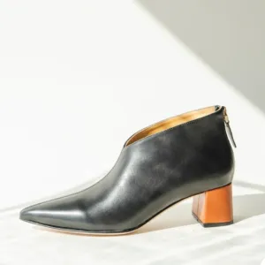 b/major Jeka Heeled Boots In Black Leather sz EU 39 / US 7.5-8*
