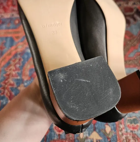 b/major Jeka Heeled Boots In Black Leather sz EU 39 / US 7.5-8*