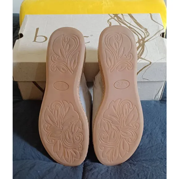 b.o.c. Shoes Women's 11 Catia Wedge Mules Suede Boho Chic Minimalist Neutral