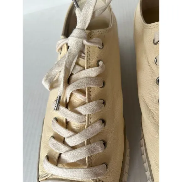 Bootleg by John Varvatos Sneakers Men 10 Cream Leather Low Top Shoes Distressed