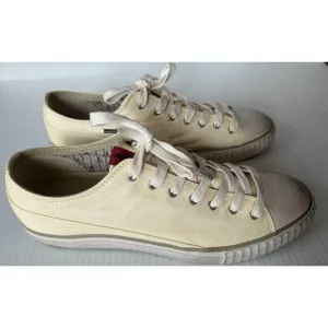 Bootleg by John Varvatos Sneakers Men 10 Cream Leather Low Top Shoes Distressed