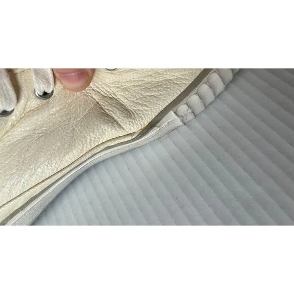 Bootleg by John Varvatos Sneakers Men 10 Cream Leather Low Top Shoes Distressed