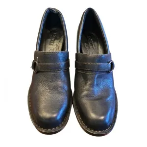 Born Women's Black Leather HEELED ANKLE BOOTIES Shoes Size 10 M