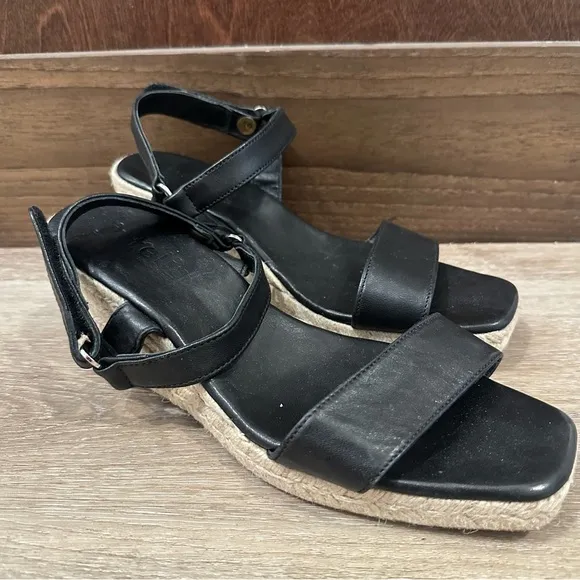 Brand New Jutelia Black espadrilles Wedge Sandals Size 10